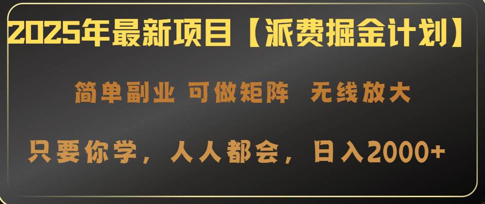 （14518期）2025年最新项目【派费掘金计划】操作简单，日入2000+-占领资源网