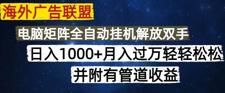 （14540期）海外广告联盟每天几分钟日入1000+无脑操作，可矩阵并附有管道收益-占领资源网