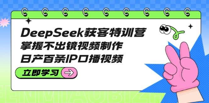 （14544期）DeepSeek获客特训营：掌握不出镜视频制作，日产百条IP口播视频-占领资源网