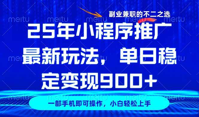 （14550期）25年小程序推广最新玩法，稳定日入900+，副业兼职的不二之选-占领资源网