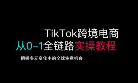 TikTok跨境电商从0-1全链路全方位实操教程，把握多元变化中的全球生意机会-占领资源网