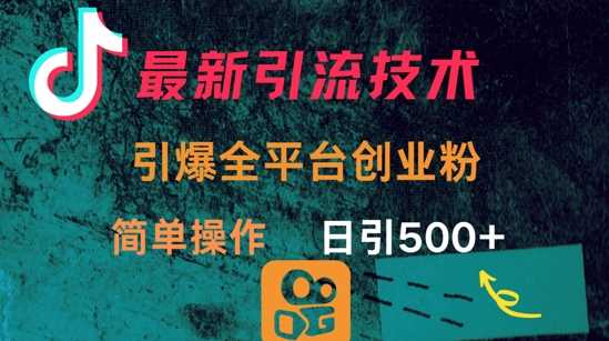 最新引流方法，引爆全平台的一个创业粉，简单操作日引300+-占领资源网