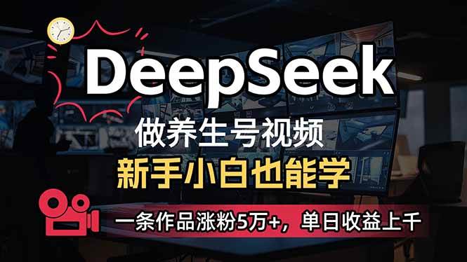 （14199期）小白用DeepSeek做养生号，一条作品涨粉5万+，单日收益上千-占领资源网