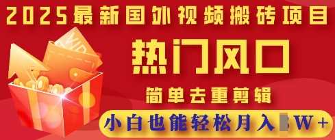 2025最新视频搬砖项目，热门风口，简单去重剪辑，小白也能轻松月入过W-占领资源网