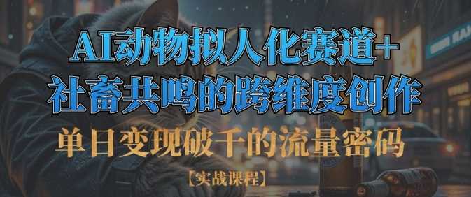 单日变现破千的流量密码，AI动物拟人化赛道+社畜共鸣的跨维度创作-占领资源网