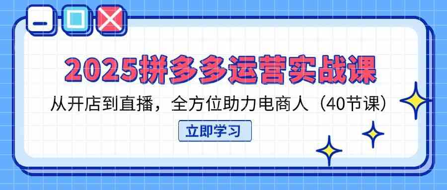 2025拼多多运营实战课，从开店到直播，全方位助力电商人（40节课）-占领资源网