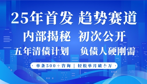 2025年首次公开，真正的事业型赛道，客咨不断，单月轻松破W-占领资源网