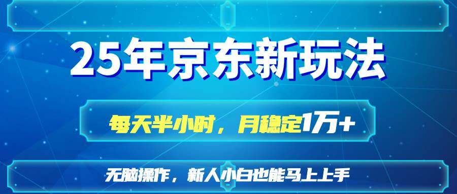 （14309期）25京东新玩法，每天半小时，月稳定1W+-占领资源网