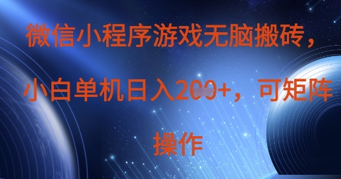 微信小程序游戏无脑搬砖，单设备日入2张+，可矩阵操作-占领资源网