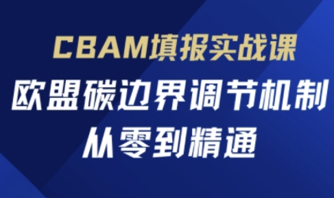 CBAM填报实战课，欧盟碳边界调节机制，从零到精通-占领资源网