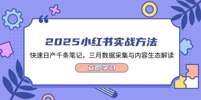 2025小红书实战方法，快速日产千条笔记，三月数据采集与内容生态解读-占领资源网