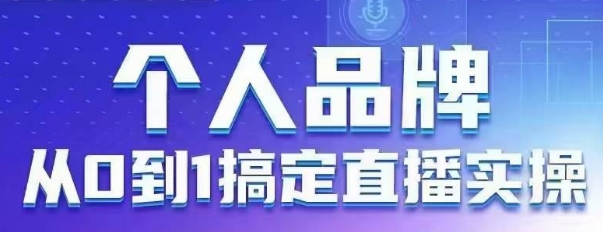 个人品牌：从0到1搞定直播实操，用直播为你的个人品牌赋能，六大实操板块，放大个人影响力-占领资源网