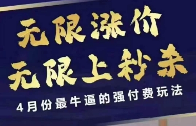 4月12号拼多多线上课，无限涨价，无限上秒杀，4月份最牛逼的强付费玩法-占领资源网