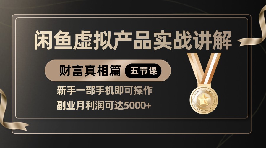 精品闲鱼虚拟产品实战讲解，新手一部手机即可操作，副业月利润可达5000+-占领资源网