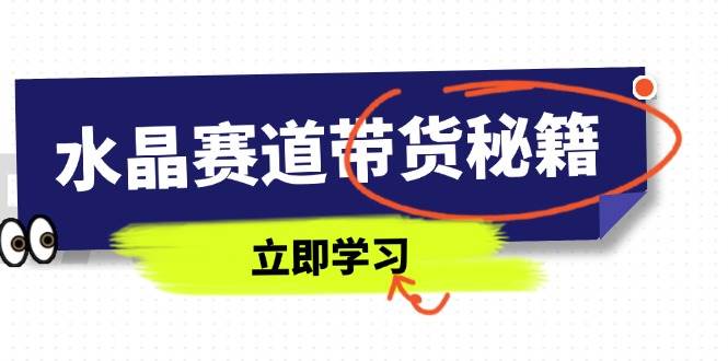 （14406期）水晶赛道带货秘籍，国学结合、短视频起号、拍摄技巧、直播话术等内容-占领资源网
