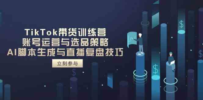TikTok带货训练营，账号运营与选品策略，AI脚本生成与直播复盘技巧-占领资源网