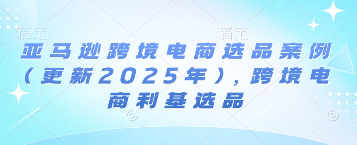 亚马逊跨境电商选品案例(更新2025年4月)，跨境电商利基选品-占领资源网