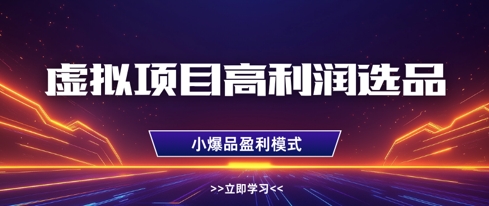 虚拟项目高利润选品方法，做好单店利润1W+，可多店倍增利润-占领资源网