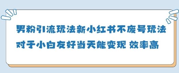 男粉引流玩法(新)，玩法友好做的好当天就能变现-占领资源网