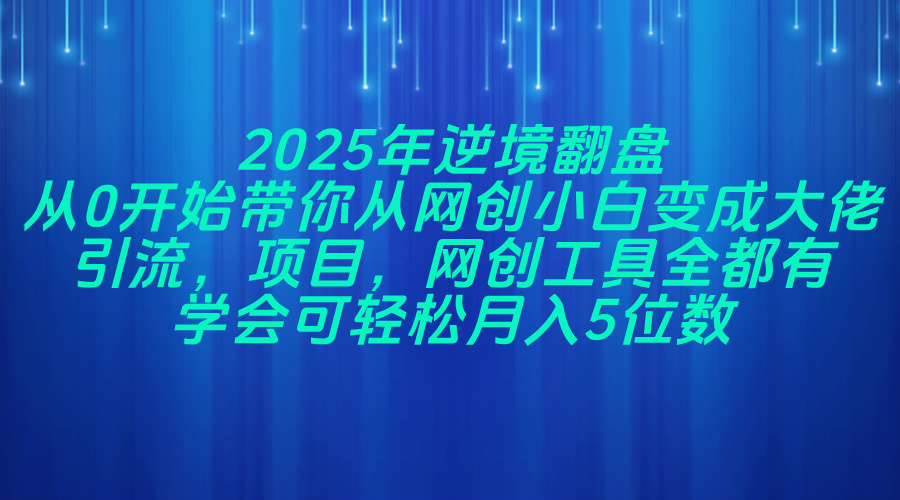 （14473期）2025年逆境翻盘，从0开始带你从网创小白变成大佬，引流，项目，网创工…-占领资源网