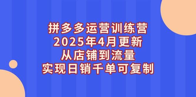 （14469期）拼多多运营训练营2025年4月更新，从店铺到流量，实现日销千单可复制-占领资源网