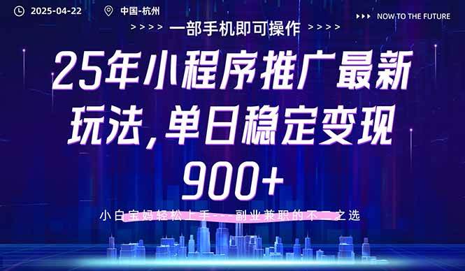 （14494期）25年小程序推广最新玩法，单日稳定变现900+，小白轻松上手-占领资源网