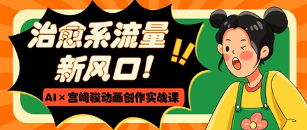 治愈系流量新风口，AI+宫崎骏动画创作实战课，从0到1打造爆款视频-占领资源网