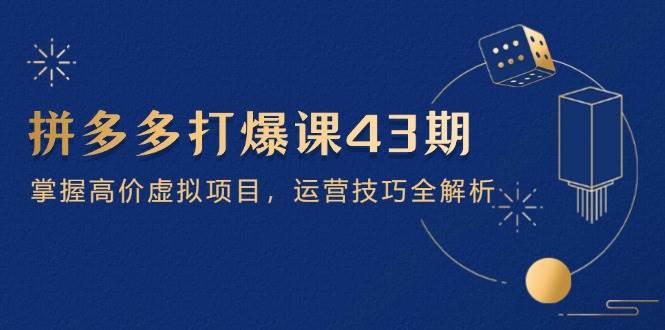 （14546期）拼多多打爆课第 43 期，掌握高价虚拟项目，运营技巧全解析（15节）-占领资源网