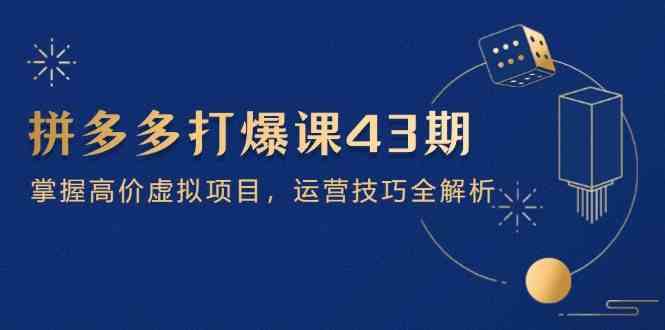 拼多多打爆课第 43 期，掌握高价虚拟项目，运营技巧全解析（15节）-占领资源网