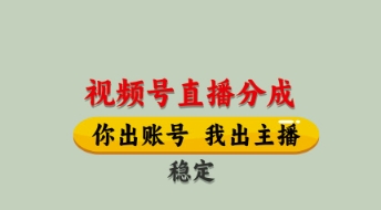视频号直播分成，全程托管招募，单月轻松变现8k【揭秘】-占领资源网