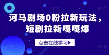 河马剧场0粉拉新玩法，短剧拉新嘎嘎爆-占领资源网