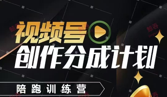 视频号创作分成计划陪跑训练营，手把手教会你如何制作视频，细水长流型项目-占领资源网