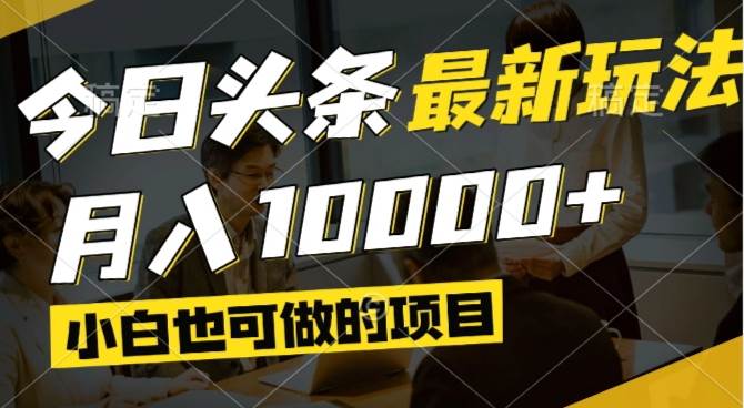 （14675期）今日头条最新风口,视频掘金,小白也可月入过万,可以矩阵操作-占领资源网