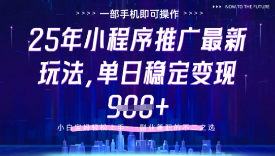 25年小程序挂G推广掘金最新玩法，一部手机即可操作，保底日入9张+【揭秘】-占领资源网