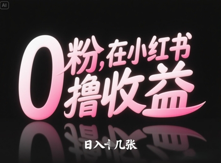 0粉在小红书撸收益，日入几张-占领资源网