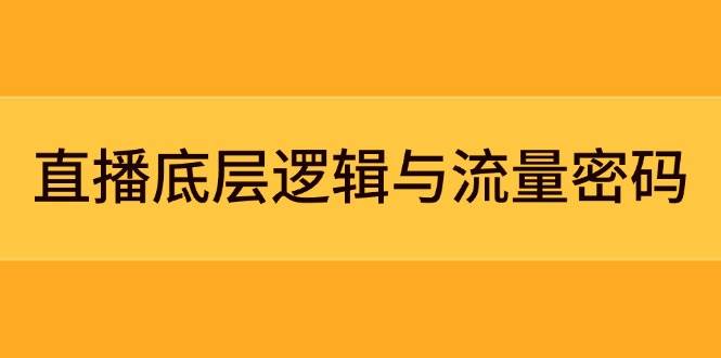 （14695期）直播底层逻辑与流量密码：定位模型+案例拆解，急速流承接与数据优化全攻略-占领资源网