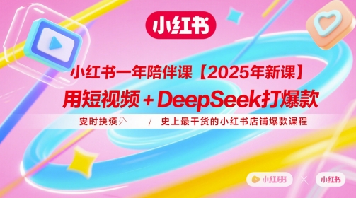 小红书一年陪伴课【2025年新课】，用短视频+deepSeek打爆款，史上最干货的小红书店铺爆款课程-占领资源网