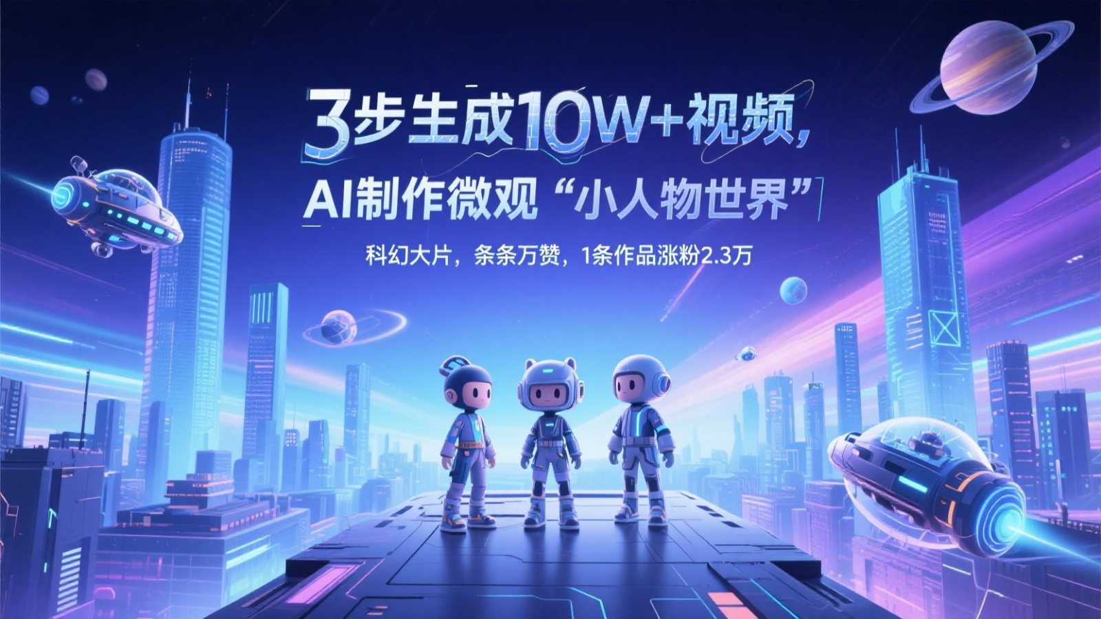 三步生成10W+视频，AI制作微观“小人物世界”科幻大片，条条万赞，1条作品涨粉2.3万-占领资源网