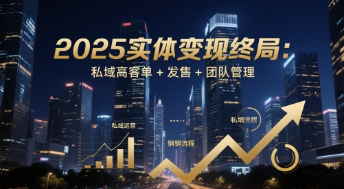 2025实体变现终局：私域高客单+发售+团队管理-占领资源网