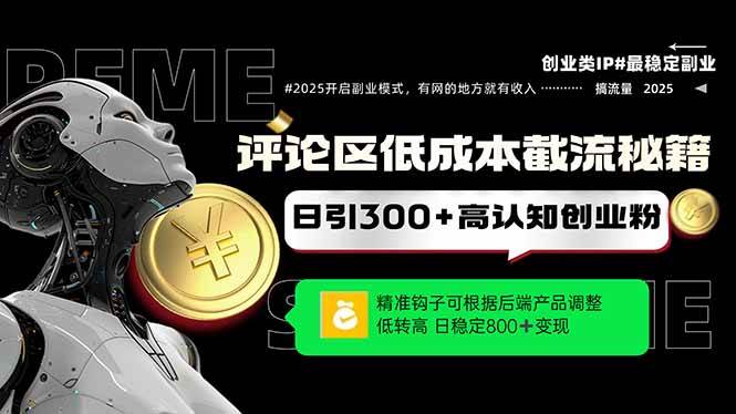 （14779期）评论区低成本引流秘籍，精准钩子直击用户，单账号日增300+创业粉，日稳…-占领资源网