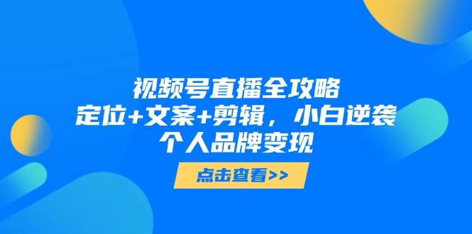 （14819期）视频号直播全攻略，定位+文案+剪辑，小白逆袭个人品牌变现-占领资源网