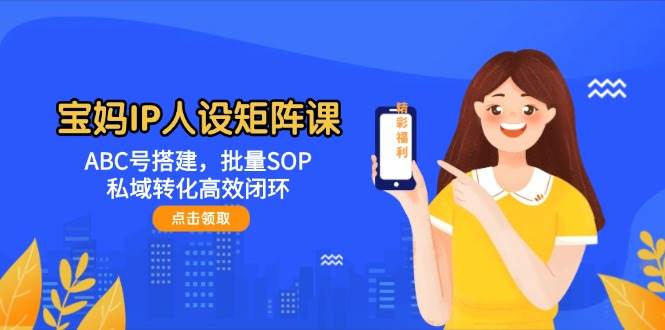 宝妈IP人设矩阵课：ABC号搭建，批量SOP，私域转化高效闭环-占领资源网