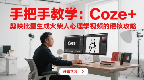 手把手教学：Coze + 剪映批量生成火柴人心理学视频的硬核攻略-占领资源网