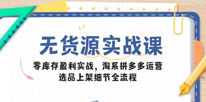 （14831期）无货源实战课：零库存盈利实战，淘系拼多多运营，选品上架细节全流程-占领资源网