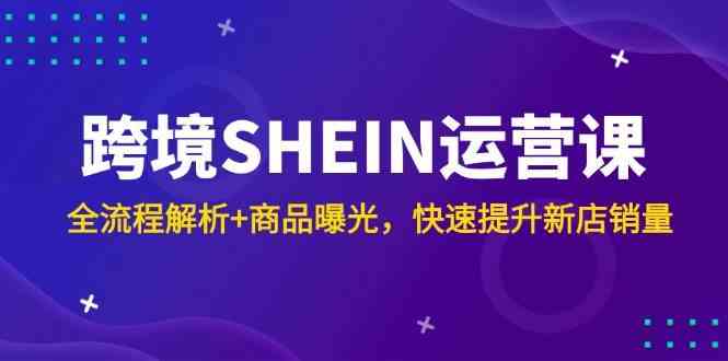 跨境SHEIN运营课，全流程解析+商品曝光，快速提升新店销量-占领资源网