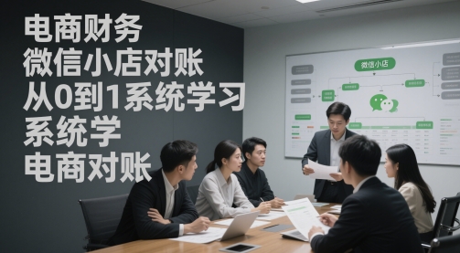 电商财务微信小店对账，从0到1系统学习电商对账-占领资源网