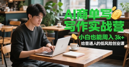 AI商单写作实战营，小白也能周入3k+，给普通人的低风险创业课-占领资源网