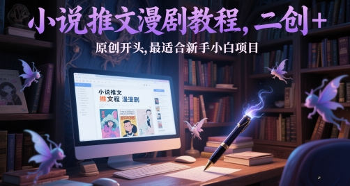 小说推文漫剧教程，二创+原创开头，最适合新手小白项目-占领资源网