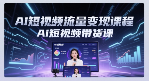 Ai短视频流量变现课程，Ai短视频带货课-占领资源网