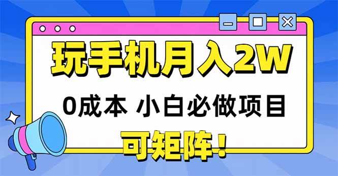 （14879期）玩玩手机月入20000+，0成本小白必做项目，可矩阵-占领资源网